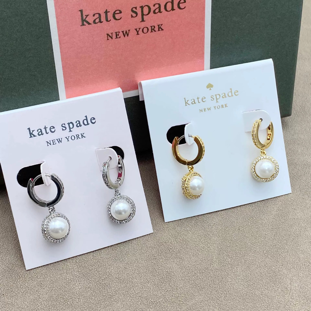 kate spade Jingxu 925 Silver Micro Set Zircon Pearl Shell Earrings